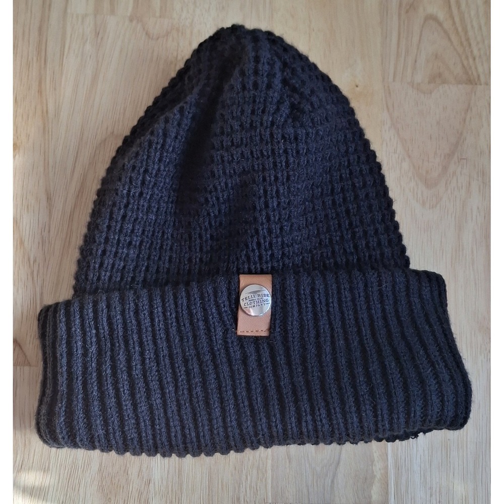 Black Winter Hat Beanie Telluride Clothing Company Faux Fur Lined